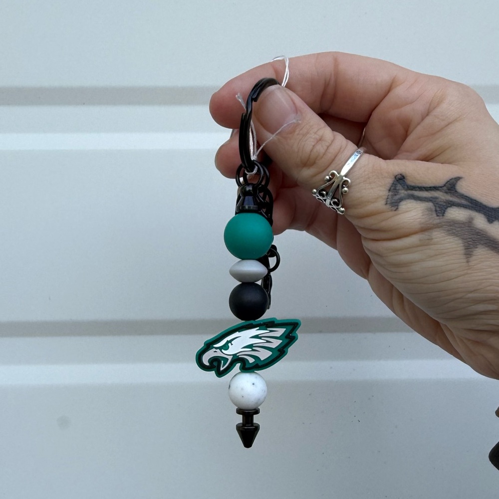 Eagles Themed Keychain with Beads